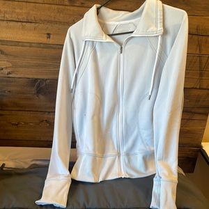 Light blue, under armor zip up sweater